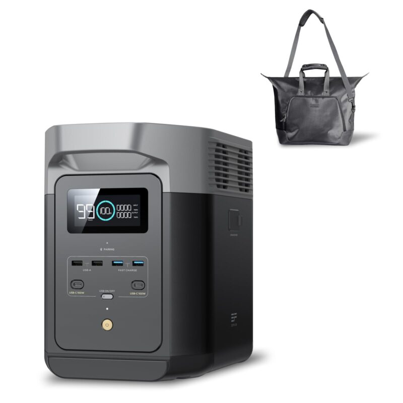 EF ECOFLOW DELTA 2 Portable Power Station – 1 024 Wh LiFePO₄ Solar Generator | 1 800 W AC & 100 W USB-C for Home Backup, Camping & RV
