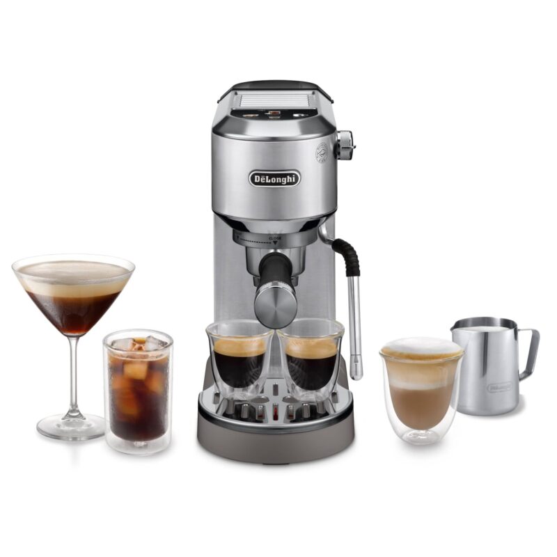 De'Longhi Dedica Style EC685.M Espresso Machine – Slim 15 cm Design, Milk Frother, 15-Bar Pressure, 1L Water Tank, Compatible with Ground Coffee & ESE Pods, Stainless Steel - Image 6