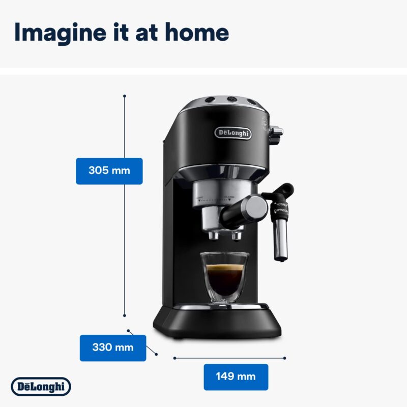 De’Longhi Dedica Style EC685M – 15-Bar Pump Espresso & Cappuccino Machine with Adjustable Cappuccino System, Slim 15 cm Silver Design - Image 20