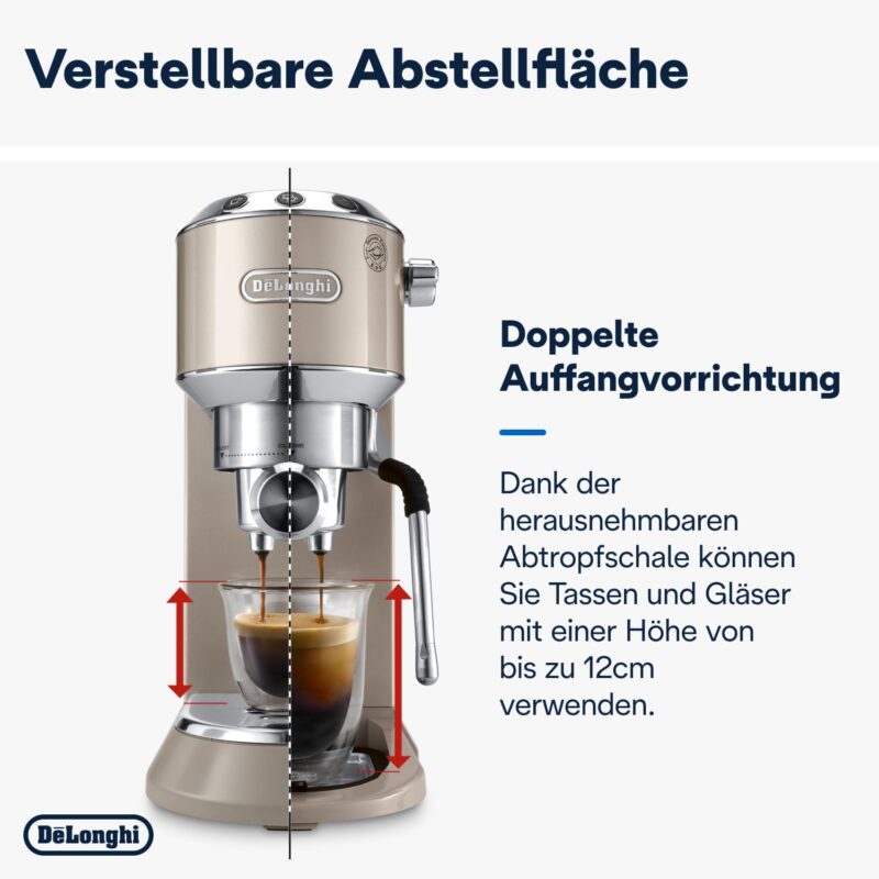 De'Longhi Dedica Style EC685.M Espresso Machine – Slim 15 cm Design, Milk Frother, 15-Bar Pressure, 1L Water Tank, Compatible with Ground Coffee & ESE Pods, Stainless Steel - Image 24