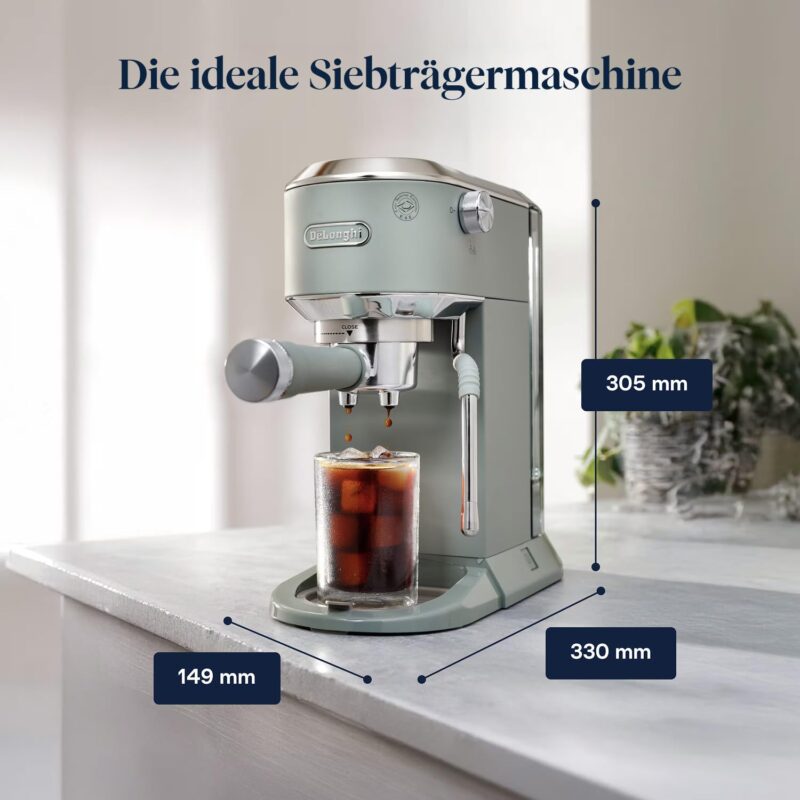 De'Longhi Dedica Style EC685.M Espresso Machine – Slim 15 cm Design, Milk Frother, 15-Bar Pressure, 1L Water Tank, Compatible with Ground Coffee & ESE Pods, Stainless Steel - Image 46