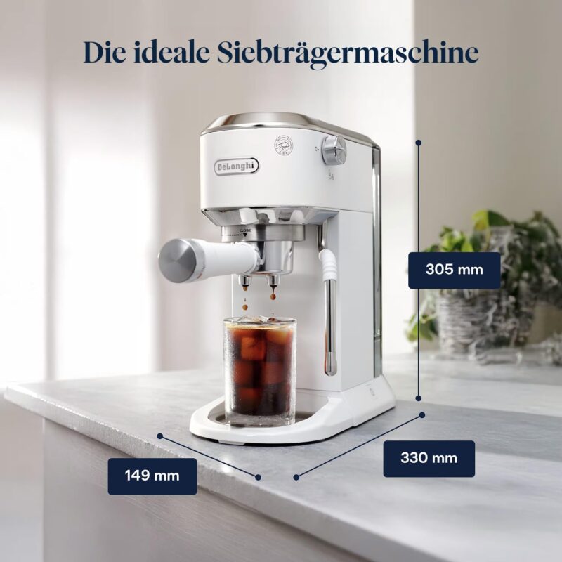 De'Longhi Dedica Style EC685.M Espresso Machine – Slim 15 cm Design, Milk Frother, 15-Bar Pressure, 1L Water Tank, Compatible with Ground Coffee & ESE Pods, Stainless Steel - Image 60