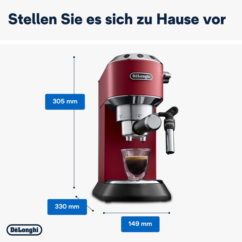 De'Longhi Dedica Style EC685.M Espresso Machine – Slim 15 cm Design, Milk Frother, 15-Bar Pressure, 1L Water Tank, Compatible with Ground Coffee & ESE Pods, Stainless Steel - Image 31