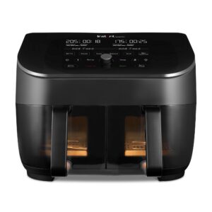 Instant Pot VersaZone Dual Air Fryer 8.5L – Double Basket with Divider, 8-in-1 Smart Cooking, Energy Saving, Easy Clean, Black Stainless Steel