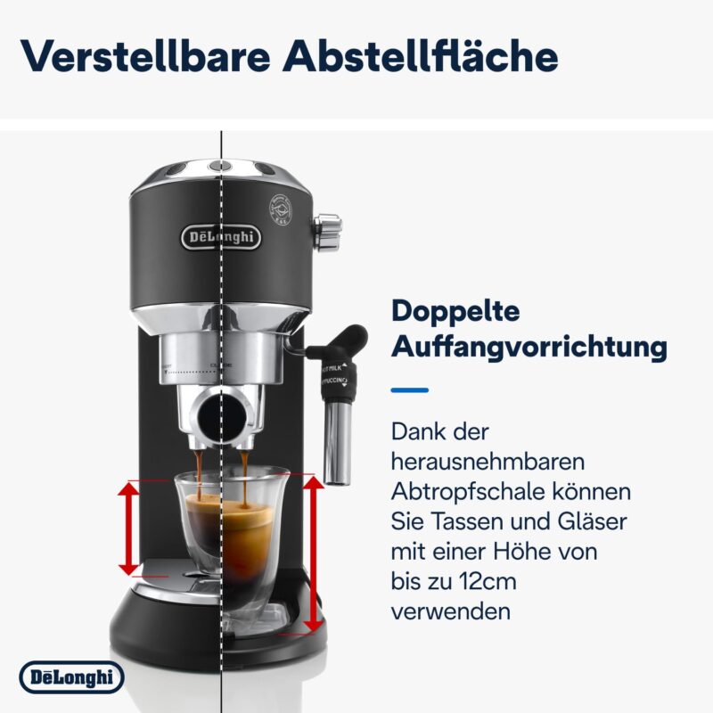 De'Longhi Dedica Style EC685.M Espresso Machine – Slim 15 cm Design, Milk Frother, 15-Bar Pressure, 1L Water Tank, Compatible with Ground Coffee & ESE Pods, Stainless Steel - Image 37