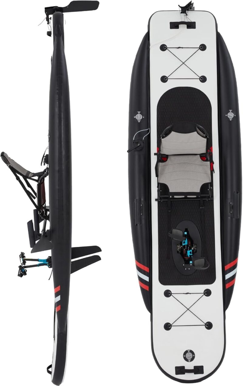 12ft Inflatable Fishing Kayak with Pedal System – PVC Premium, Aluminum Seat, Rudder & Accessories - Image 9