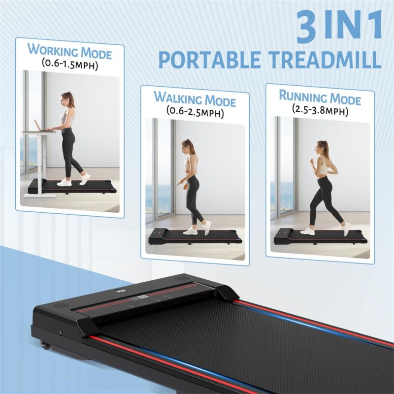 Sperax 3-in-1 Under-Desk Walking Pad – App & Remote-Controlled Vibration Treadmill, 2.5 HP Quiet Motor, 9% Auto-Incline (Red) - Image 17