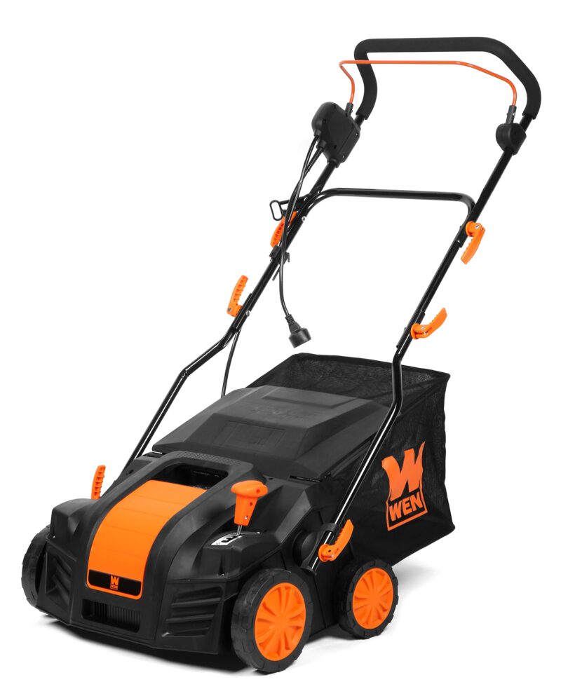 WEN 15″ (38 cm) 13-Amp Corded Dethatcher & Scarifier with 12-Gallon (45 L) Collection Bag – Model DT1315