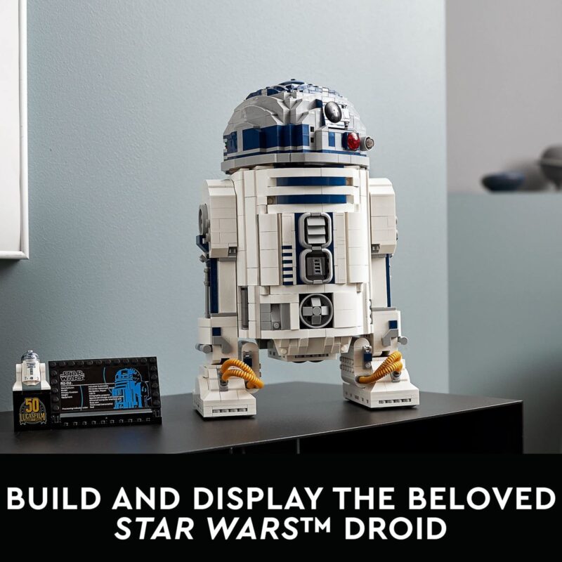 LEGO Star Wars R2-D2 75308 Droid Building Set for Adults, Collectible 3D Display Model with Info Plaque and Hidden Lightsaber, 2314 Pieces - Image 10