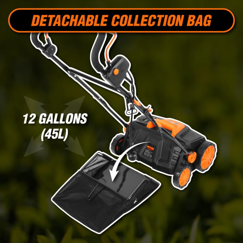 WEN 15″ (38 cm) 13-Amp Corded Dethatcher & Scarifier with 12-Gallon (45 L) Collection Bag – Model DT1315 - Image 35