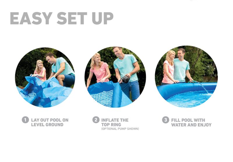 Intex 28167EH Easy Set Inflatable Pool Set – 15ft (4.57m) x 48in (122cm) Round Above Ground Pool with 1,000 GPH Pump, Ladder, Cover & Ground Cloth – 3,736 Gallon (14,141L) Capacity – 3-Ply PVC - Image 50