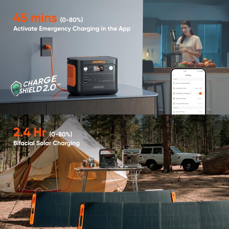 Jackery Explorer 1000 V2 Portable Power Station – 1070Wh LiFePO4 Solar Generator | 1500W AC & 100W USB-C Fast Charge for Camping & Emergency - Image 10