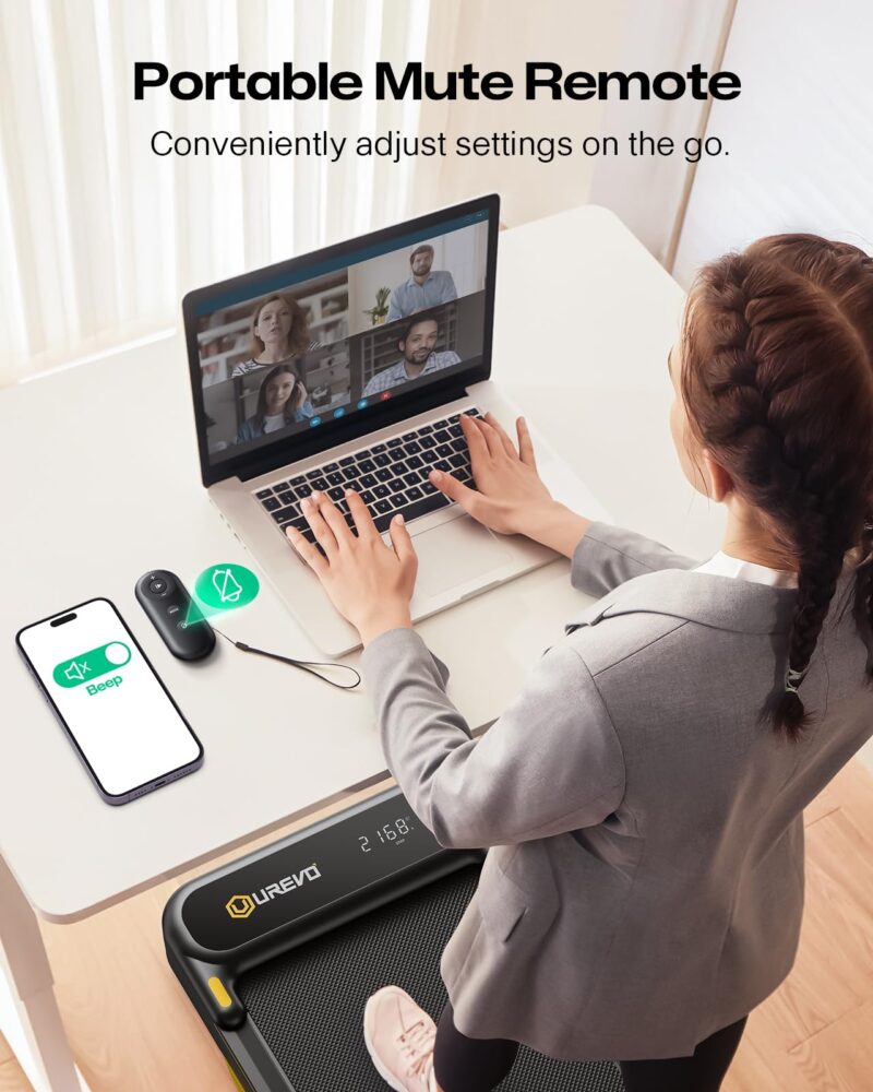 UREVO Smart 2-in-1 Folding Treadmill – 1–10 km/h, 120 kg Capacity, Safety Handle & Dual LED Displays, Remote & App Control, Compact 130×57×12 cm - Image 14