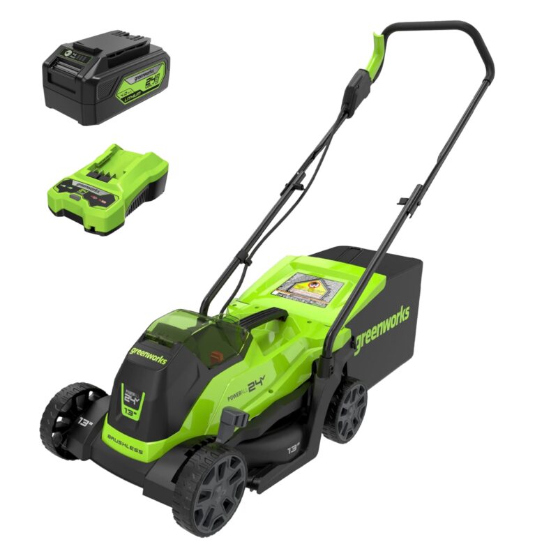 Greenworks 24V Brushless Cordless Push Lawn Mower – 13″ (33 cm) Deck, 4.0 Ah Battery & Charger Included - Image 5