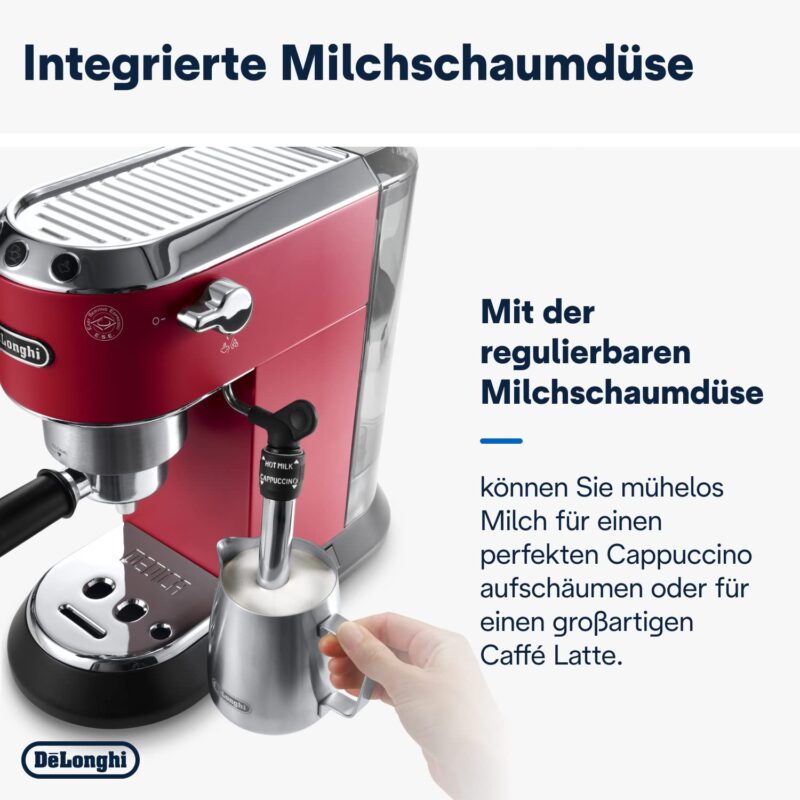 De'Longhi Dedica Style EC685.M Espresso Machine – Slim 15 cm Design, Milk Frother, 15-Bar Pressure, 1L Water Tank, Compatible with Ground Coffee & ESE Pods, Stainless Steel - Image 29