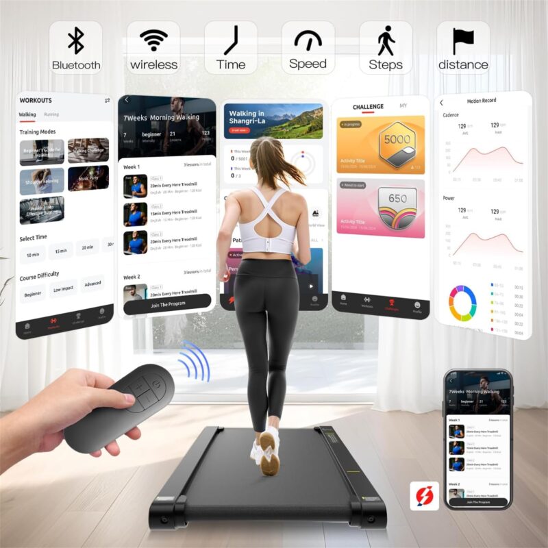 Sperax 3-in-1 Under-Desk Walking Pad – App & Remote-Controlled Vibration Treadmill, 2.5 HP Quiet Motor, 9% Auto-Incline (Red) - Image 6