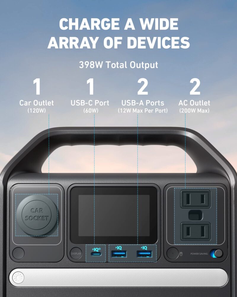 Anker 521 Portable Power Station 256Wh – LiFePO4 Battery | 300W AC Output (600W Surge) | 60W USB-C PD, 6 Ports, Solar-Compatible PowerHouse for Camping, Emergency, Travel & Outdoor Use - Image 7