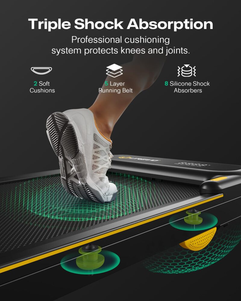 UREVO Smart 2-in-1 Folding Treadmill – 1–10 km/h, 120 kg Capacity, Safety Handle & Dual LED Displays, Remote & App Control, Compact 130×57×12 cm - Image 13