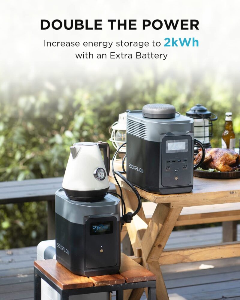 EF ECOFLOW DELTA 2 Portable Power Station – 1 024 Wh LiFePO₄ Solar Generator | 1 800 W AC & 100 W USB-C for Home Backup, Camping & RV - Image 22