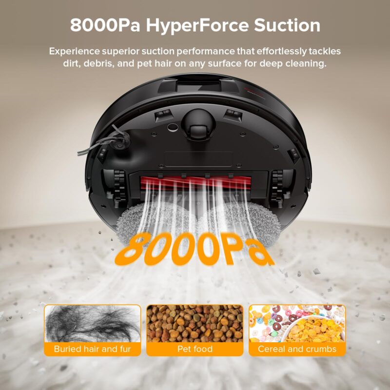 Roborock Qrevo Series Robot Vacuum and Mop – 8000Pa Suction, Dual Spinning Mops, LiDAR Navigation, Self-Emptying Dock, Smart App & Pet Hair Cleaning - Image 4