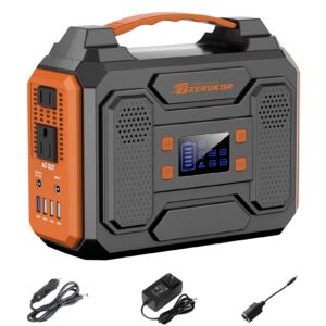 ZeroKor 300W Portable Solar Generator with 60W Foldable Panel – 280Wh Lithium Battery Power Station – Pure Sine Wave 110V AC/DC/USB Outlets – 5.1 lbs (2.3 kg) Lightweight – for RV, Home Backup, Camping