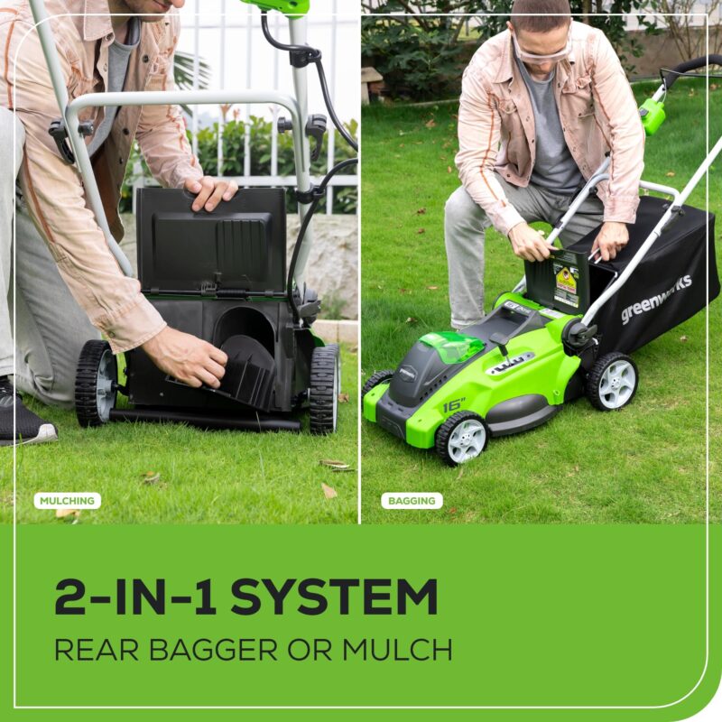 Greenworks 40V Cordless Electric Lawn Mower – 16″ (40.6 cm) Deck, 4.0 Ah Battery, 45 Min Runtime - Image 10