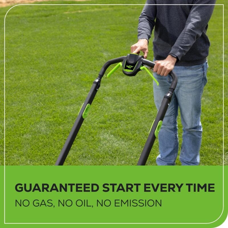 Greenworks 40V Cordless Electric Lawn Mower – 16″ (40.6 cm) Deck, 4.0 Ah Battery, 45 Min Runtime - Image 49