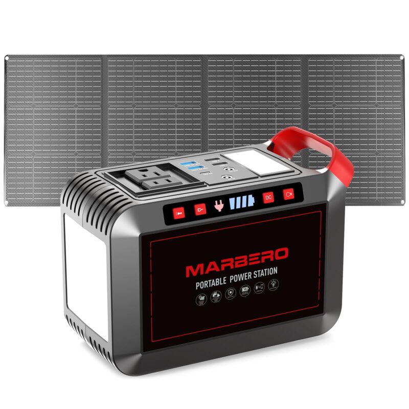 MARBERO M82 Portable Power Station – 88Wh/24000mAh Lithium Battery | 80W AC Output | Solar Rechargeable Backup Power Bank for Camping, Emergency, RV & Outdoor Use - Image 4