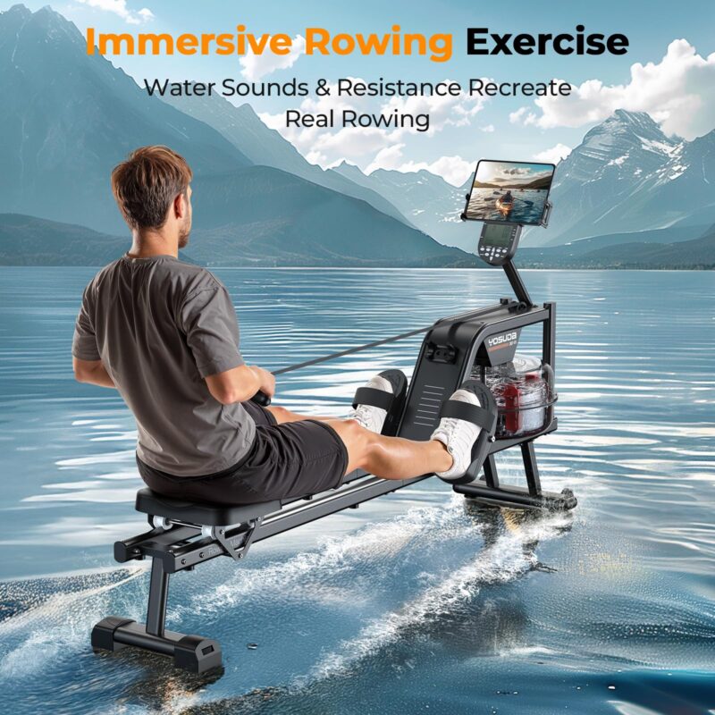 YOSUDA Magnetic & Water Rowing Machine – Foldable Home Rower, 159 kg Capacity, Bluetooth App, Tablet Holder & Comfortable Seat - Image 25