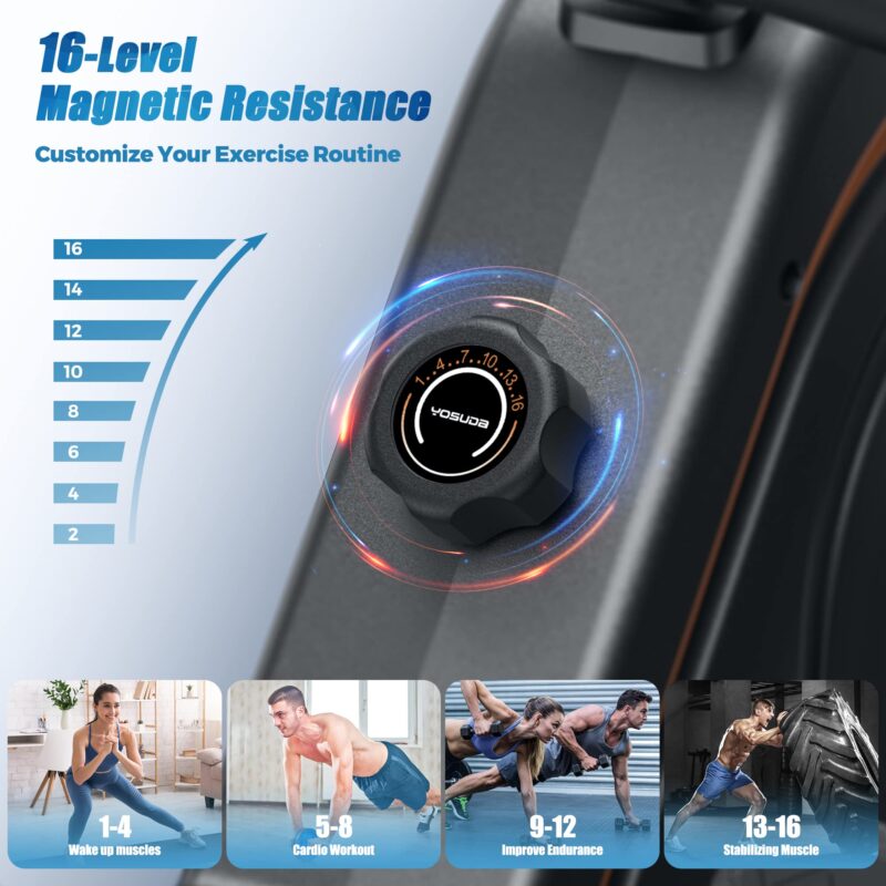 YOSUDA Magnetic & Water Rowing Machine – Foldable Home Rower, 159 kg Capacity, Bluetooth App, Tablet Holder & Comfortable Seat - Image 23