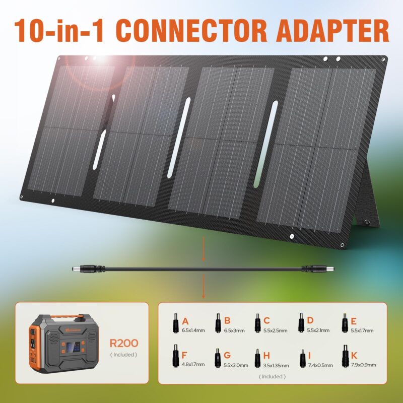 ZeroKor 300W Portable Solar Generator with 60W Foldable Panel – 280Wh Lithium Battery Power Station – Pure Sine Wave 110V AC/DC/USB Outlets – 5.1 lbs (2.3 kg) Lightweight – for RV, Home Backup, Camping - Image 15