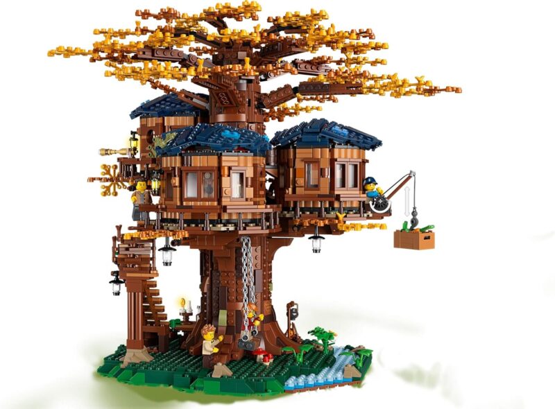 LEGO Ideas Tree House 21318 – Collectible Model Building Set for Adults & Teens, 3 Cabins with Interchangeable Leaves, Includes Minifigures, Nature Accessories & Bird Figure, 3036 Pieces - Image 7