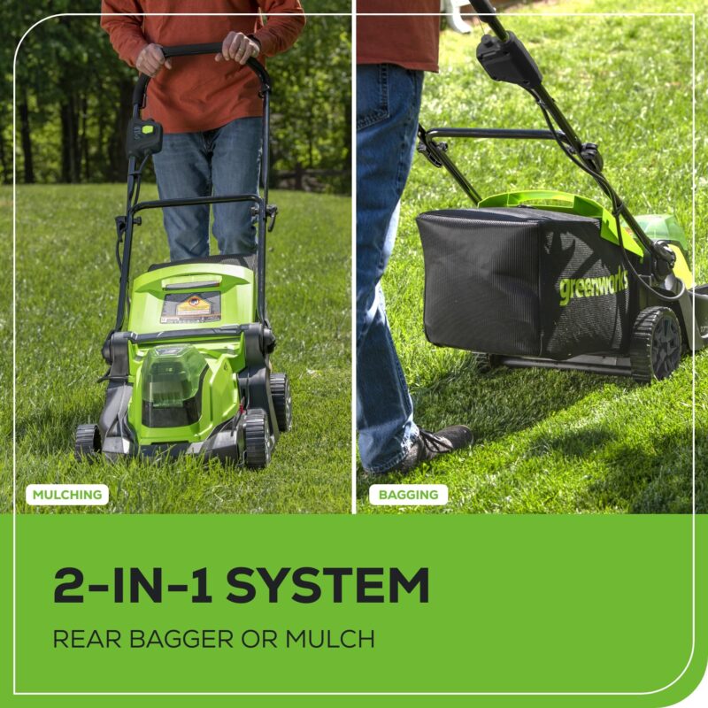 Greenworks 48V Brushless Cordless Push Lawn Mower – 17″ (43 cm) Deck, Dual 4.0 Ah Batteries & Rapid Charger, 45 Min Runtime - Image 33