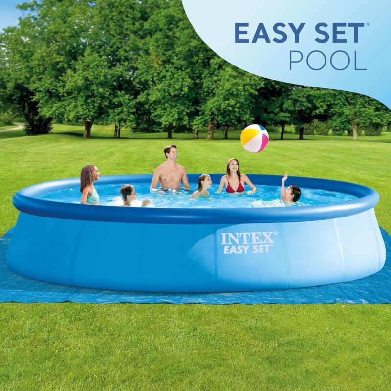 Intex 28167EH Easy Set Inflatable Pool Set – 15ft (4.57m) x 48in (122cm) Round Above Ground Pool with 1,000 GPH Pump, Ladder, Cover & Ground Cloth – 3,736 Gallon (14,141L) Capacity – 3-Ply PVC - Image 41