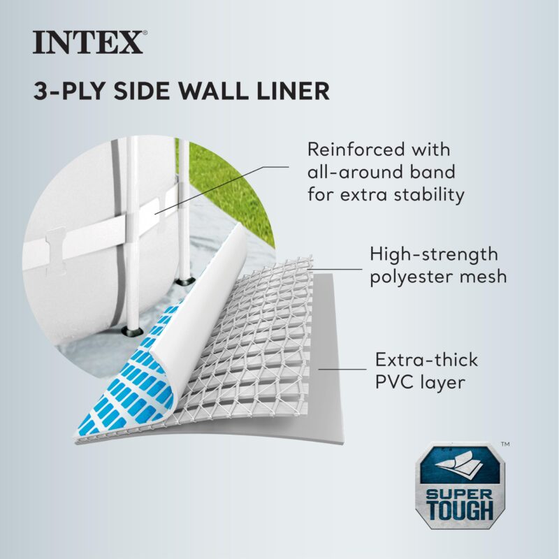 Intex 26701EH Prism Frame 10ft (3.05m) x 30in (76cm) Above Ground Pool Set – 1,185 Gallon (4,486L) Capacity with Filter Pump – Rust & Puncture Resistant, Quick Setup - Image 63