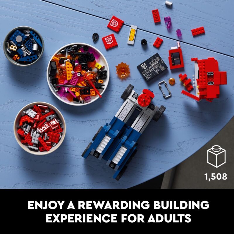 LEGO Icons Optimus Prime Transformers Set 10302 – 2-in-1 Robot and Truck Collectible Model Kit for Adults with Weapons & Accessories – Build & Display Autobot Leader – 1,508 Pieces - Image 7