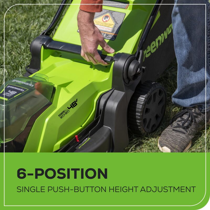 Greenworks 48V Brushless Cordless Push Lawn Mower – 17″ (43 cm) Deck, Dual 4.0 Ah Batteries & Rapid Charger, 45 Min Runtime - Image 32