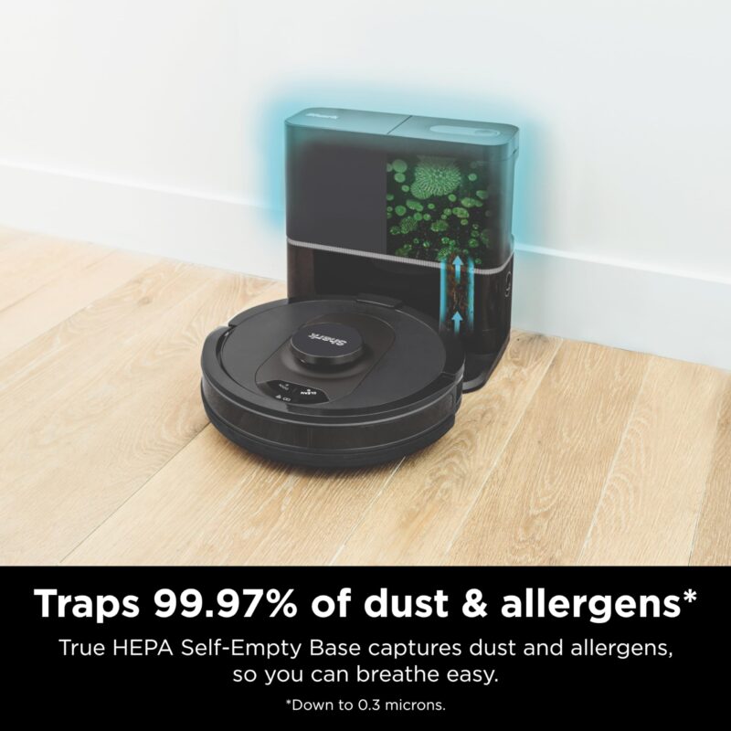 Shark AV2501S AI Ultra Robot Vacuum with HEPA Self-Empty Base, Matrix Clean Navigation, 30-Day Bagless Capacity, Smart Mapping, Voice/App Control, Perfect for Pet Hair & All Floors, Dark Grey - Image 18