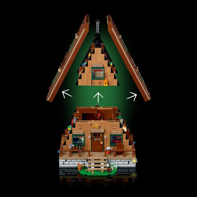 LEGO Ideas A-Frame Cabin 21338 – Collectible Display Set for Adults, Nature-Inspired Model with Minifigures and Animal Figures, Architecture Gift Idea - Image 4