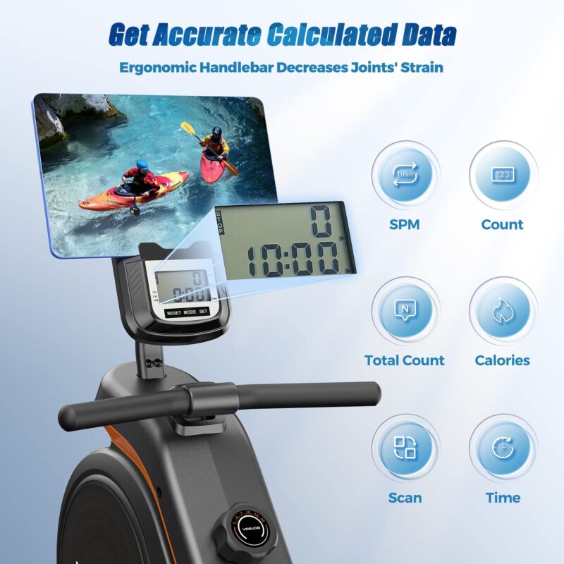 YOSUDA Magnetic & Water Rowing Machine – Foldable Home Rower, 159 kg Capacity, Bluetooth App, Tablet Holder & Comfortable Seat - Image 22
