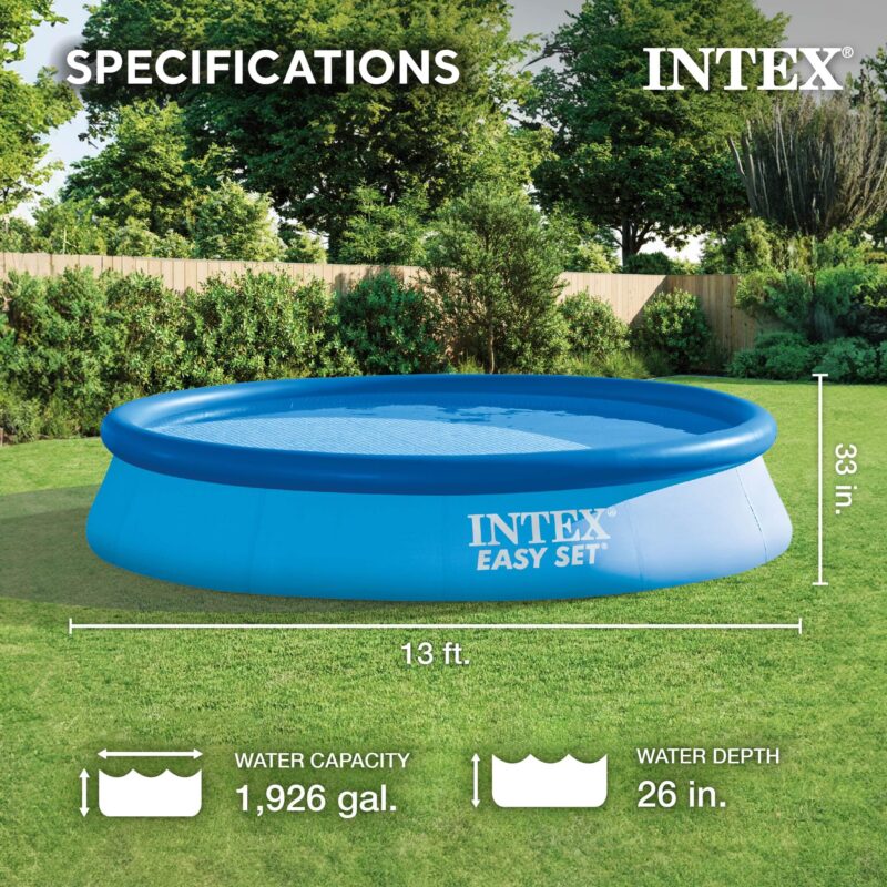 Intex 28167EH Easy Set Inflatable Pool Set – 15ft (4.57m) x 48in (122cm) Round Above Ground Pool with 1,000 GPH Pump, Ladder, Cover & Ground Cloth – 3,736 Gallon (14,141L) Capacity – 3-Ply PVC - Image 48